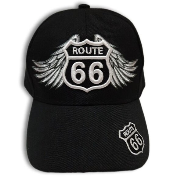 ROUTE 66 by Joycap Classic Baseball Ball Hat Adjustable Back B&W OS - Picture 1 of 13